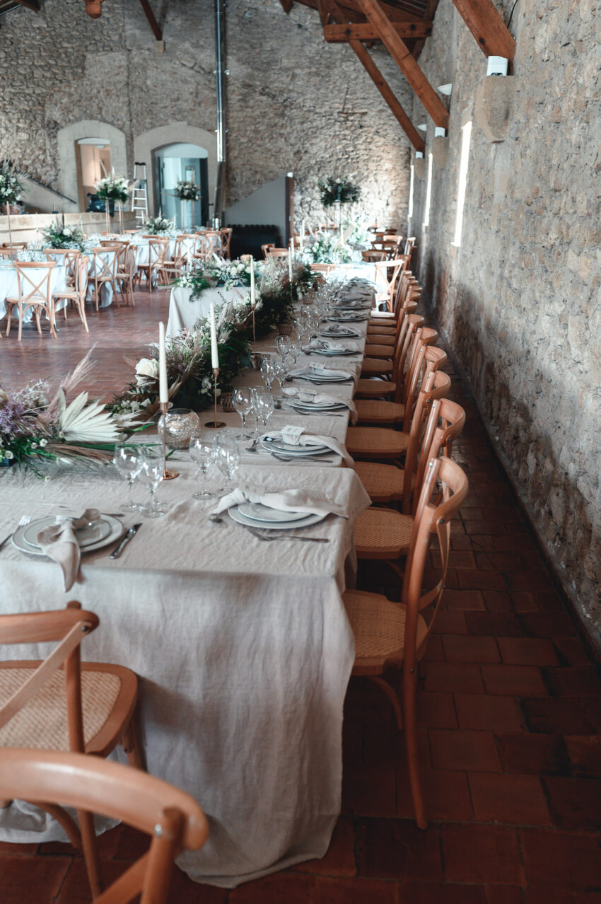 Photo des tables de mariage banquet au domaine de Sulauze